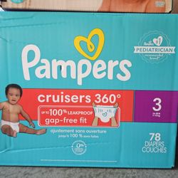 NEW SIZE 3 PAMPERS BOX