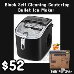 NEW Black Self Cleaning Coutertop Ice Maker: njft 