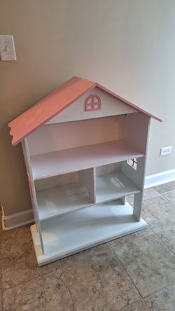 Dollhouse Bookcase White and Pink