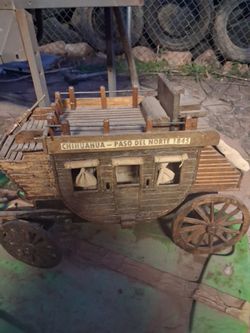 Chihuahua Paso Del Norte 1845 Wooden Stagecoach Model