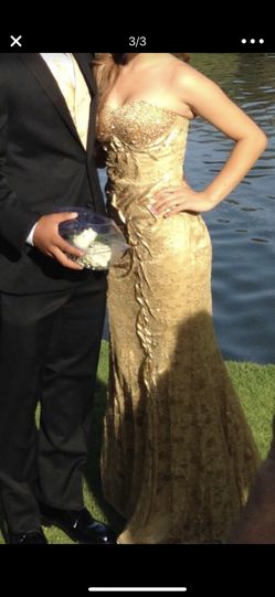 PROM DRESS GOLD