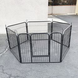 $70 (New in box) Heavy duty 24” tall x 32” wide x 6-panel pet playpen dog crate kennel exercise cage fence play pen 