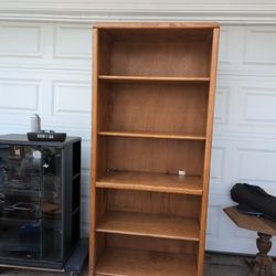 Solid Oak Wood Book Case/ Storage Cabinet 