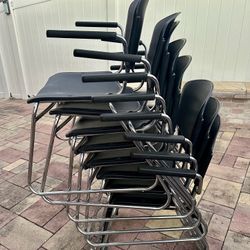 8 Set Stacking Chairs With Rolling Base For Parties 