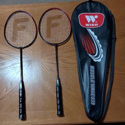 2 Franklin Badminton Rackets With 1 Case