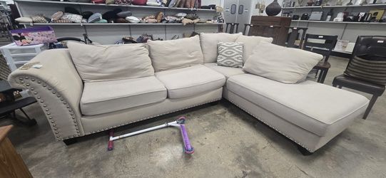 Sofia Vergara Claremont Beige 2 Pc Sectional