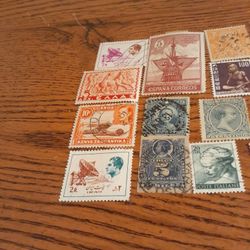 35 Collectible Stamps . China, Japan, Iran, India,  Uganda  And More
