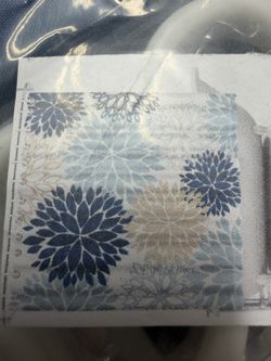 Dahlia Pinnata Flower Shower Curtain Floral Navy Blue Brown Abstract Modern Fabric Home Bathroom Decor with Hooks(72Wx72H)