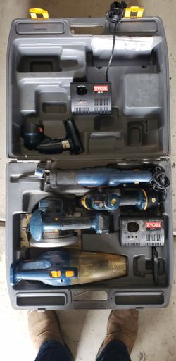 Genuine Ryobi 18.0v 5 Piece Power Tool Set With Large Carrying Case