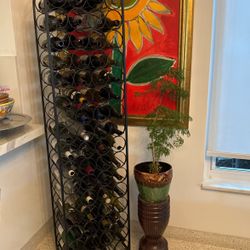 1970s Arthur Umanoff Black Iron Wine Rack