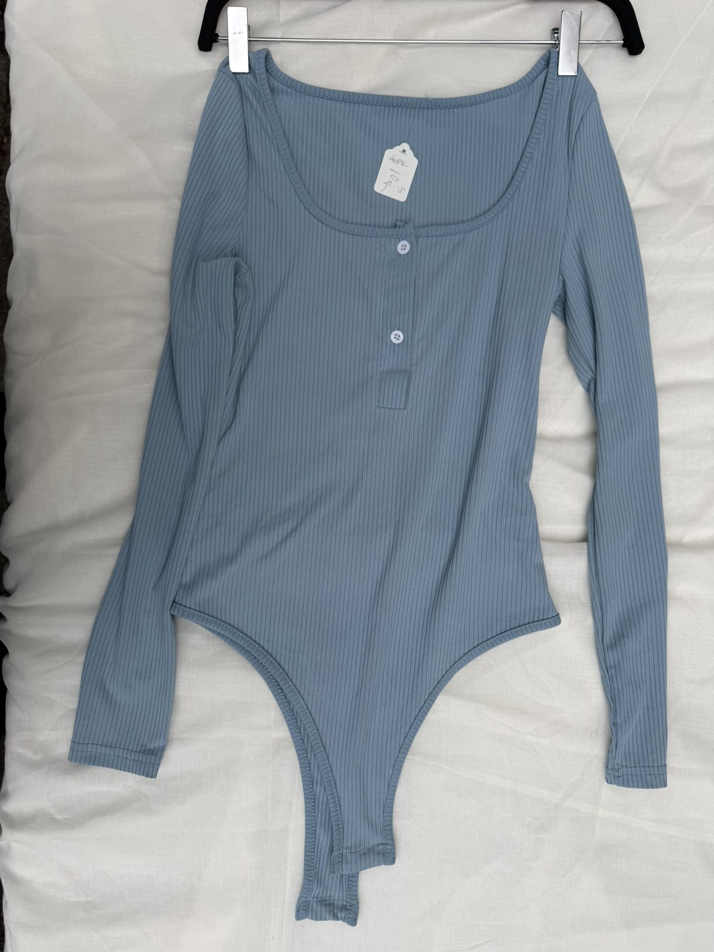 Blue long sleeve bodysuit (small)
