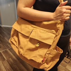 Captain Blues Canvas Messenger Bag - Spacious Crossbody Tote for Men & Women with Multiple Pockets and Adjustable Strap.