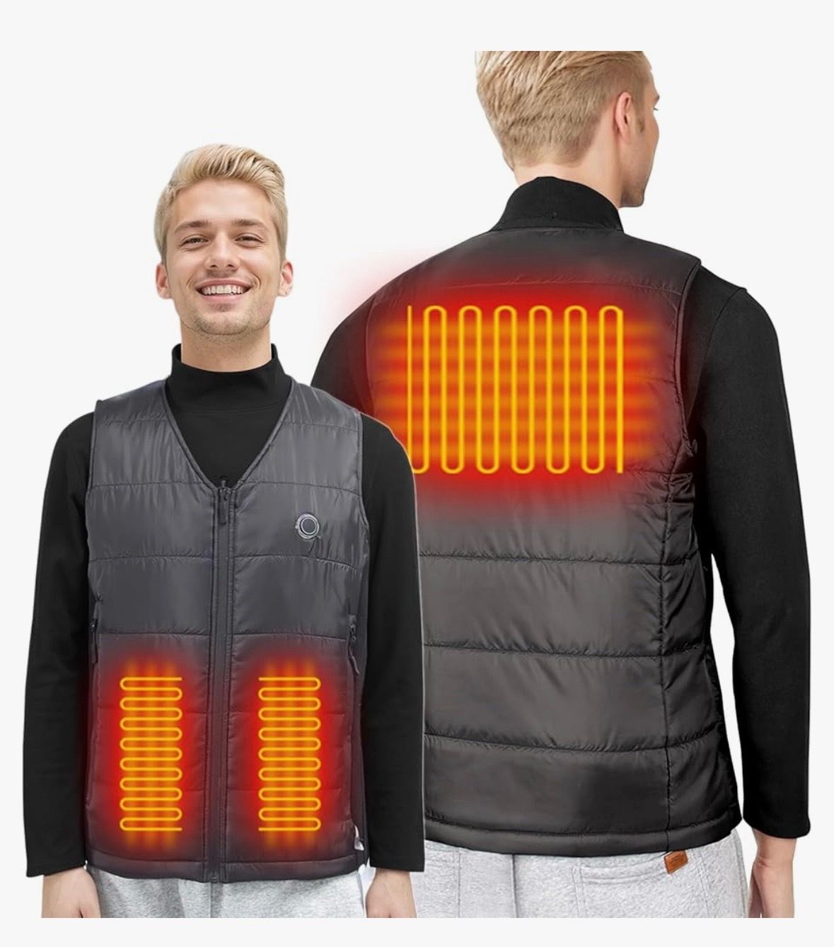 HNH Adjustable-sized Heated Vest for Men and Women, 3 Heat Zones, Heating Vest Coat, Battery not Included