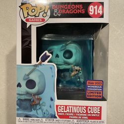 Gelatinous Cube Blue Funko Pop *MINT* 2023 WonderCon Convention Exclusive Dungeons & Dragons Games 914 Board Wonderous