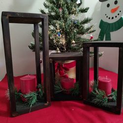 Christmas Candles and Holders - ALL HOMEMADE