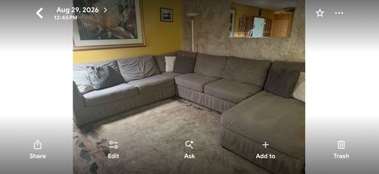 Large Sectional Sofa w/ Chaise + Pull-Out Sleeper (OBO)