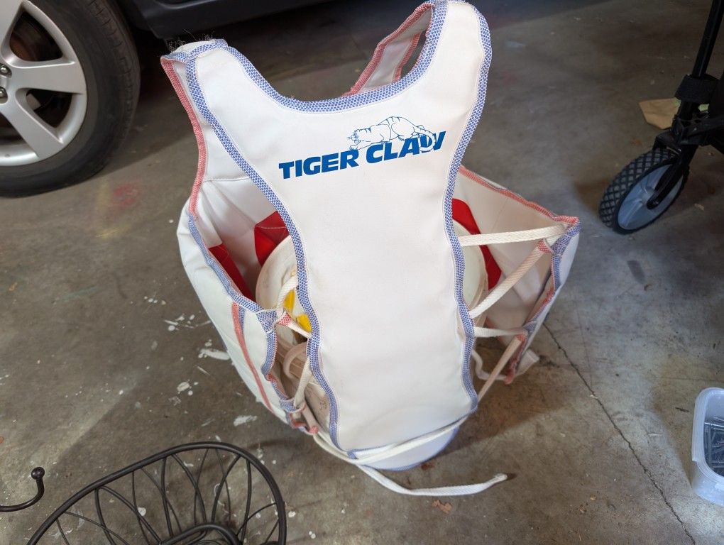 Tiger Claw Martial Arts Chest Protector (Size L) And Foam Headgear