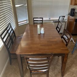 Wood Dining Table & Chairs Set