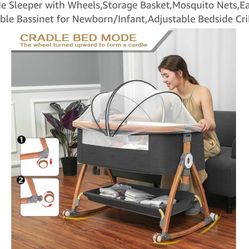 Bedside Bassinet with Wheels 