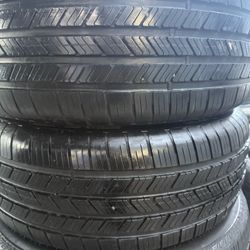 2 semi new tires 235/45r19 Goodyear eagle 75% tread 🤑free installation ‼️