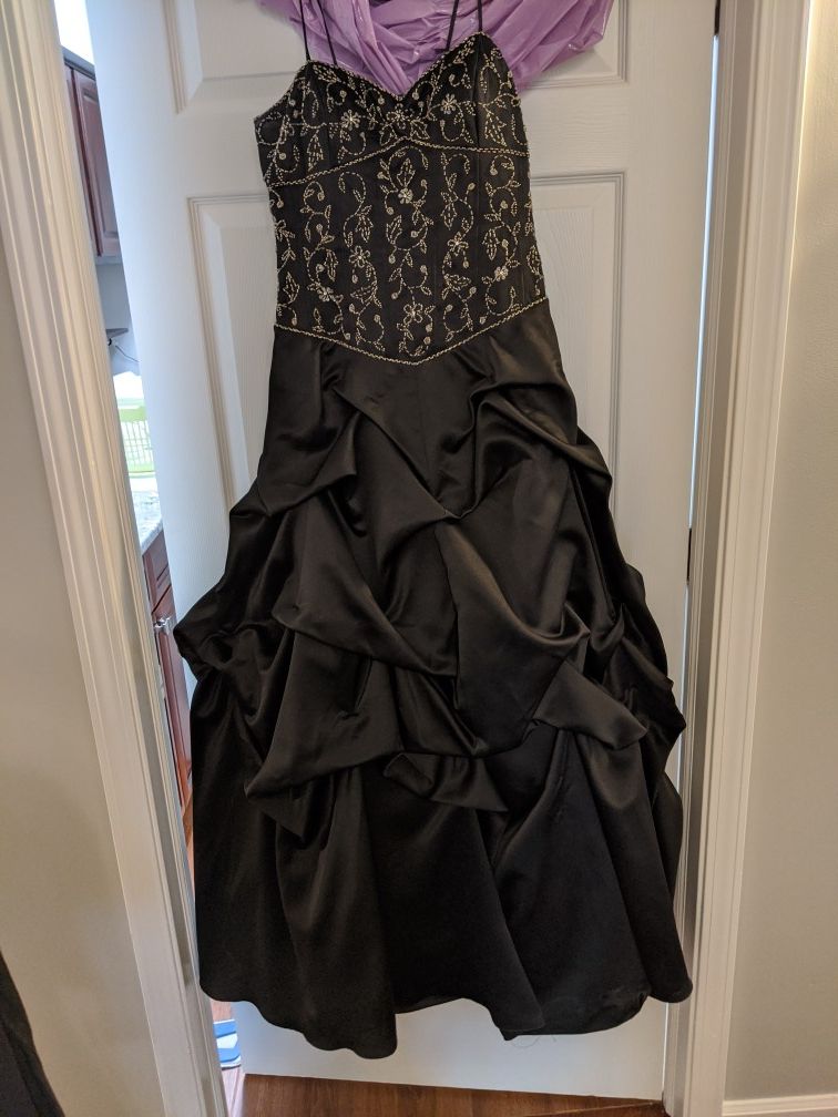 Black corset prom dress