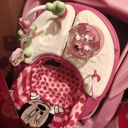 Disney Baby Minnie Mouse Baby Walkers and Activity Center, Pink Glitter Music and Lights Walker