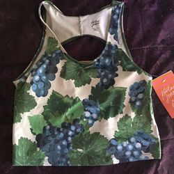 Kortini Jeane Brand, Women’s Top, Grapes Design, Circle Back, Size Small, Brand New***