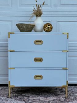 Vintage Campaign-Style 3-Drawer Chest