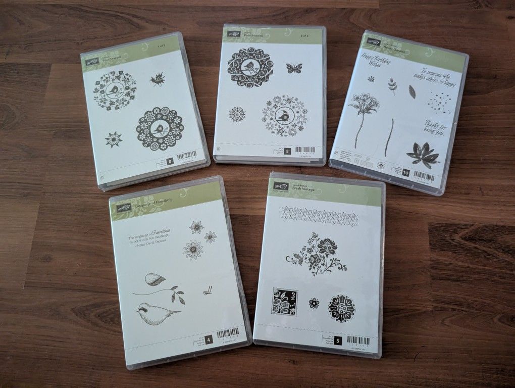 Stampin’ Up! Retired Stamp Set Collection – 5 Sets – Rare Sale-A-Bration & Hostess Exclusives