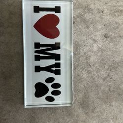 Love My Dog Glass Decoration
