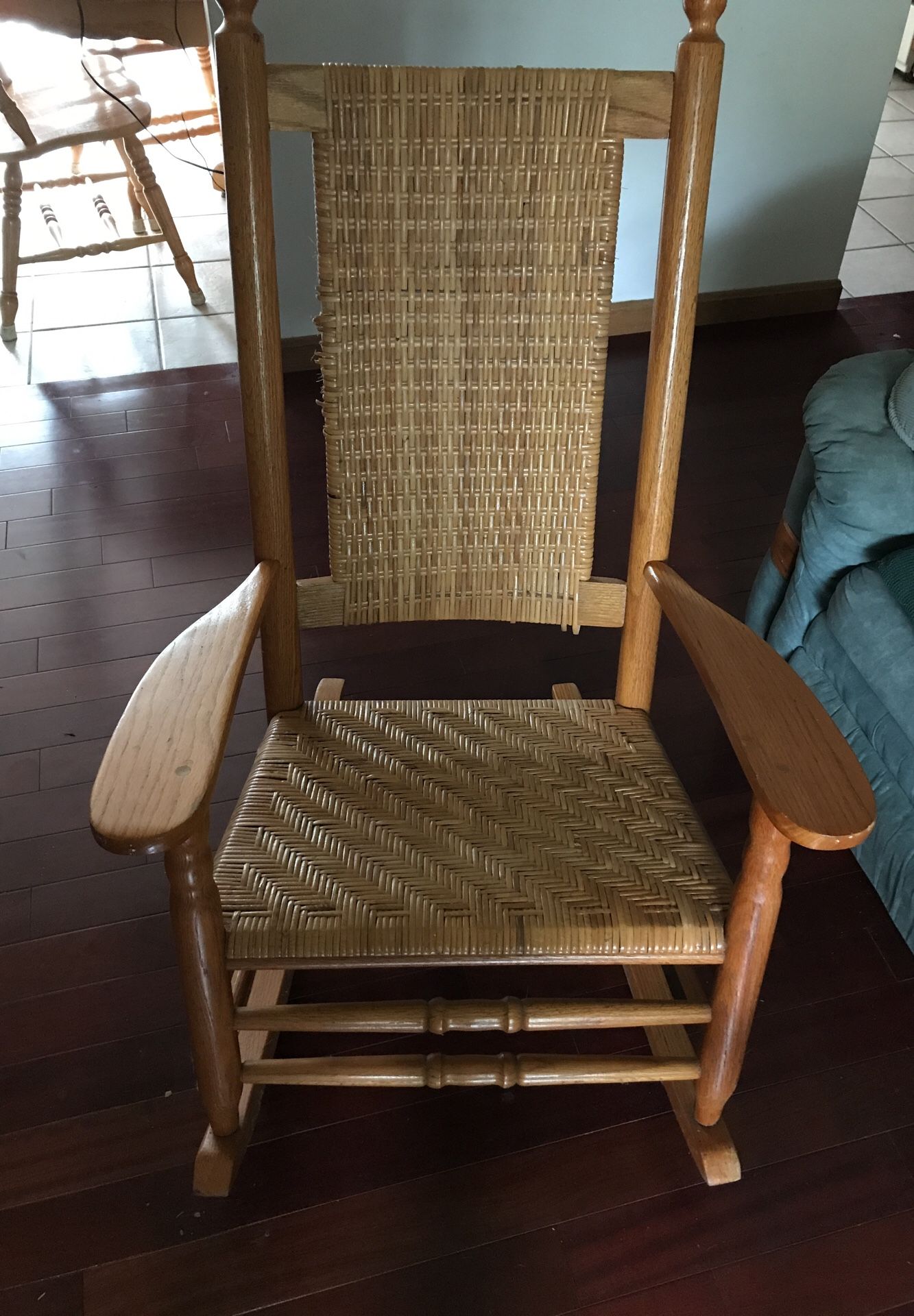35yr old Heavy 50lb Solid Oak Carolina Rocker