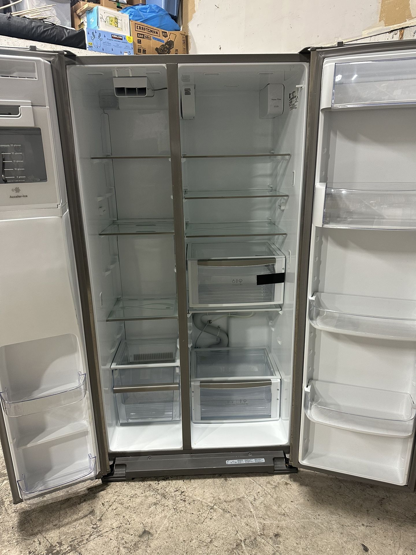 Decent garage fridge no water no ice works great can deliver