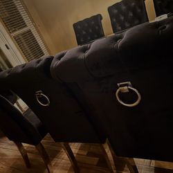 BLACK VELVET DINNING TABLE SET BEAUTIFUL
