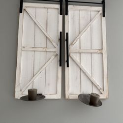 2 Farm House Wall Candle Holders