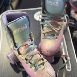 Pastel Impala Roller Skate Bundle – Size 8 + Pads + Toe Guards