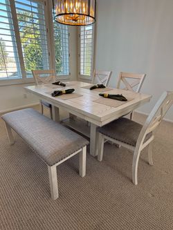 Ashley Robbinsdale Dining Set with Bench and Chairs