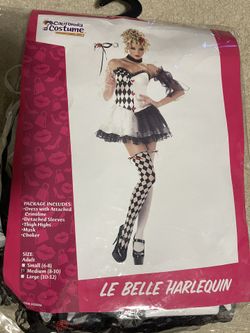 Le Belle Harlequin Costume Size Medium