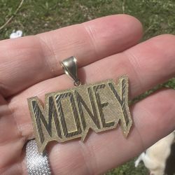 10k Solid Gold ‘Money’ Pendant