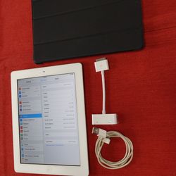 Apple iPad 2nd Generation WIFI - 16GB White + Folio Case & HDMI Adapter Bundle