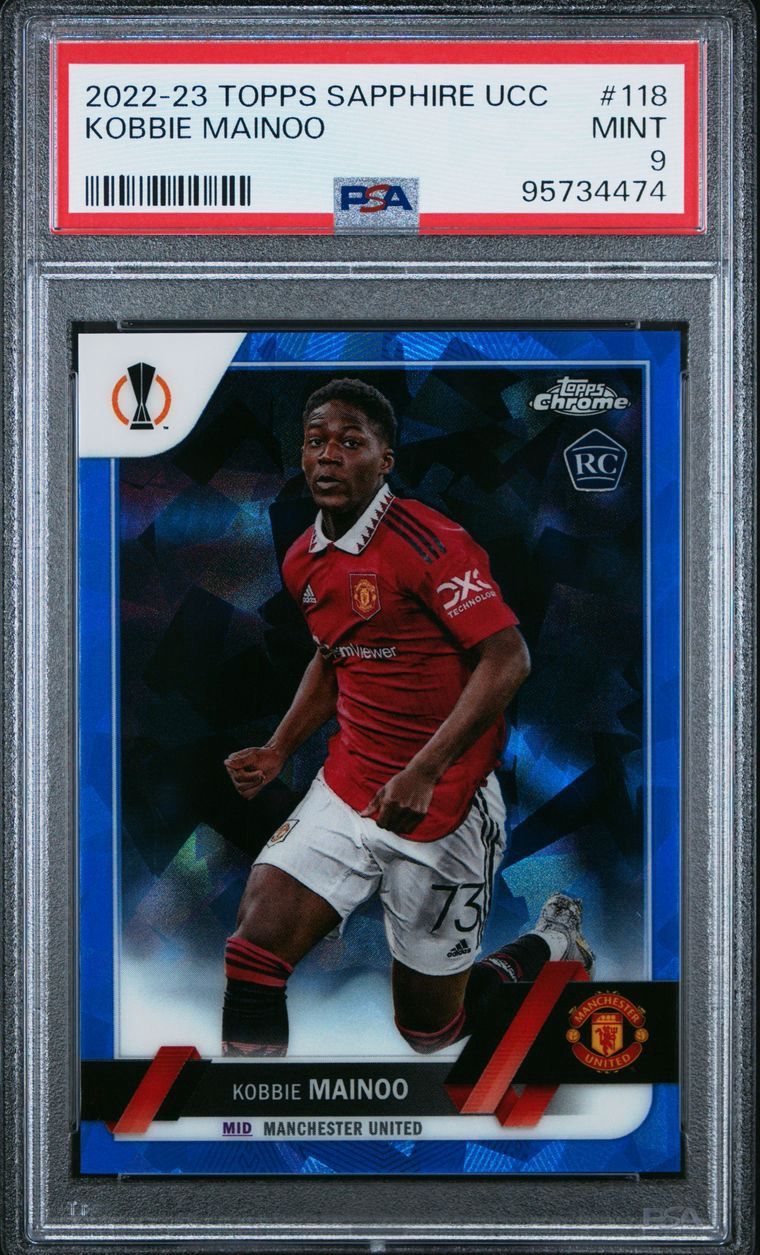 2022-23 Topps Sapphire UCC Kobbie Mainoo #118 PSA 9 Manchester United