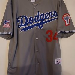 Brand New Dodgers Grey 1981 Fernando Valenzuela Rep Baseball jersey with World Series and City Patches Men Sizes Large, XL, 2XL