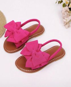 1 pair fuchsia plus size girl F last sandals, solid color mesh hot pink/US12(EUR29)