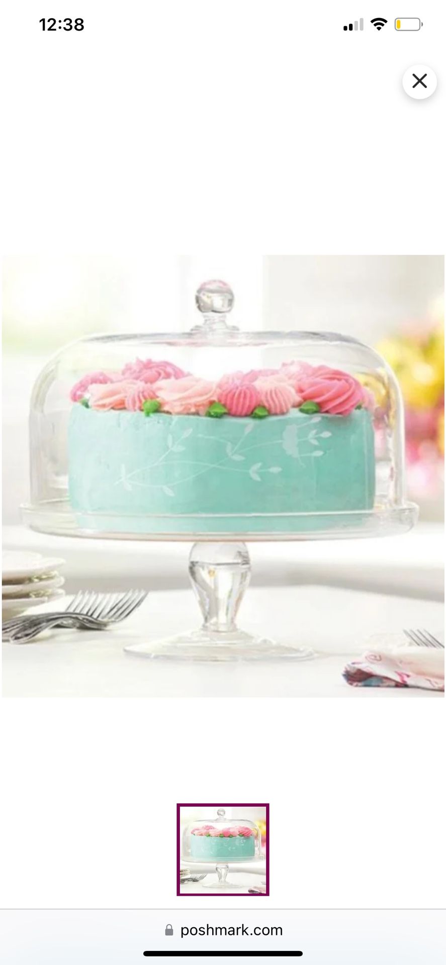 Princess House Crystal Domed Cake Plate 3651