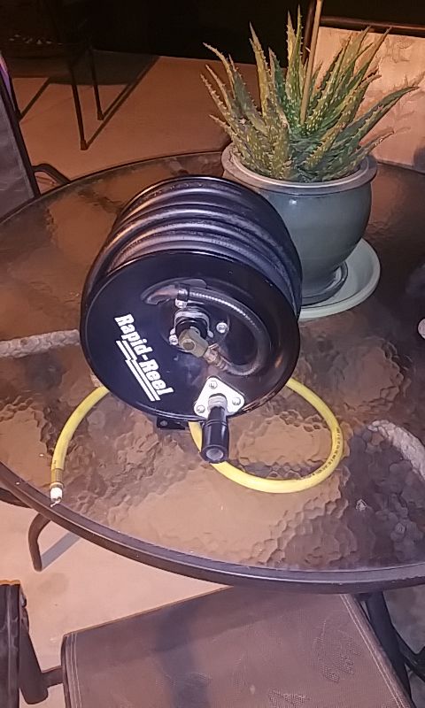 Rapid-Reel Air Hose Reel 3/8"×60'+ 300PSI Manual Rewind. Model# AR050-1. Hardly used.