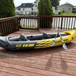 Intex Explorer K2 2-Person Inflatable Kayak Set w/ Oars & Air Pump