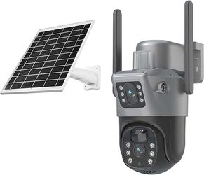 4MP Dual Lens Solar Security Camera Wireless Outdoor WiFi