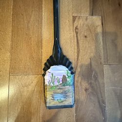 Hand Painted Desert Scenery On Metal Shovel   