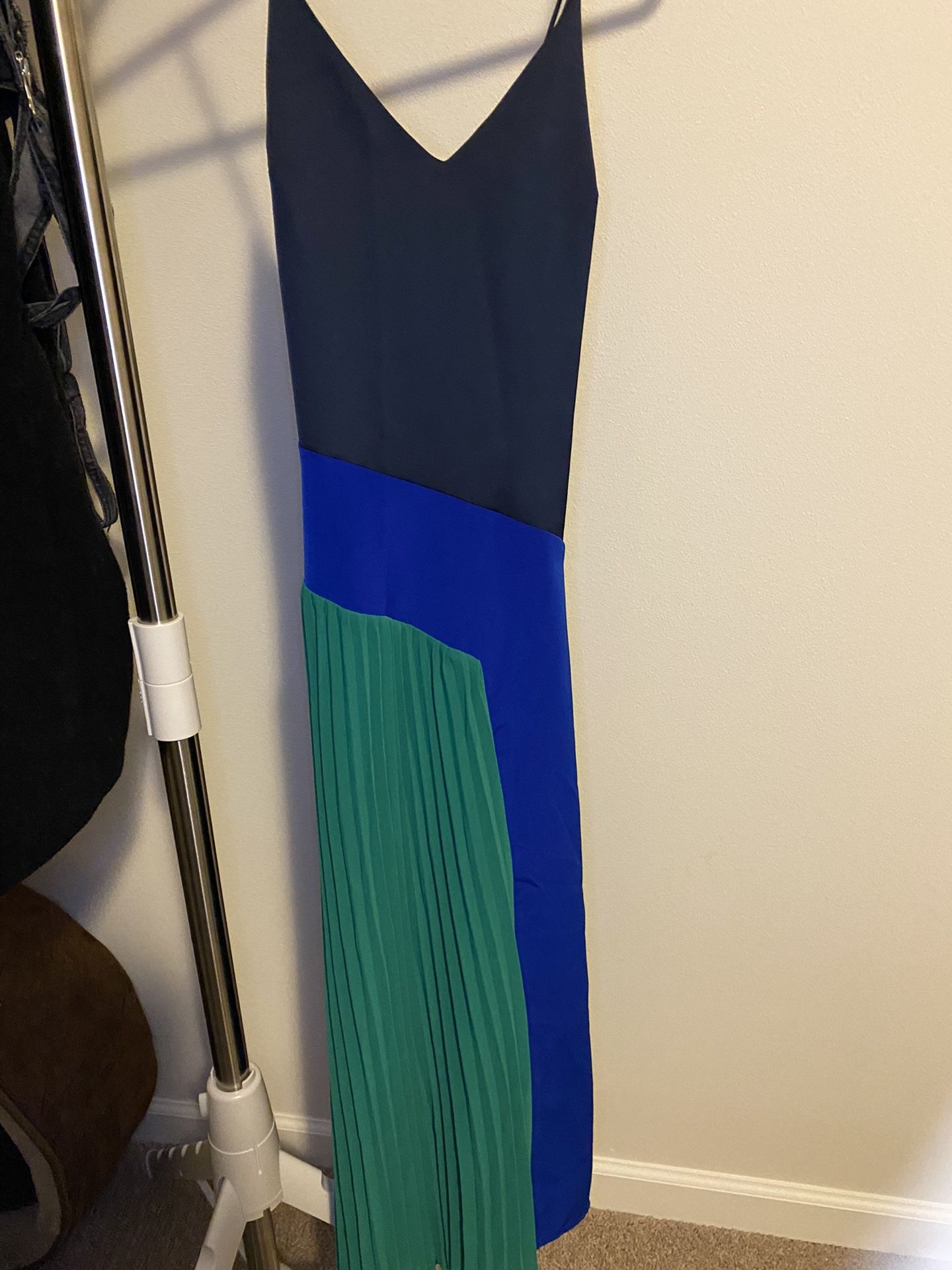 Midi Dress, Royal Blue & Green