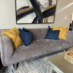 Grey Velvet 2 Piece couch 