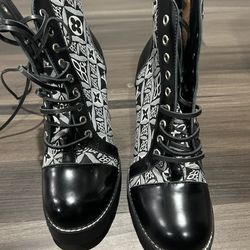Black and White LV Boot Women Size 9 (42)